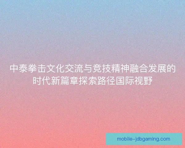 中泰拳击文化交流与竞技精神融合发展的时代新篇章探索路径国际视野